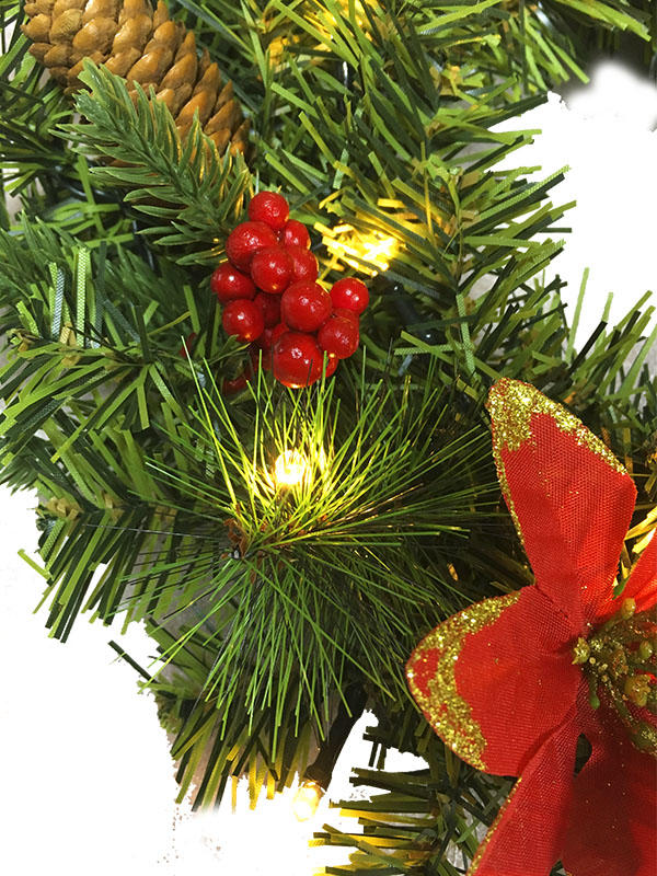 PVC PE Pine Needle Series-28CM Guirnalda navideña más decoraciones