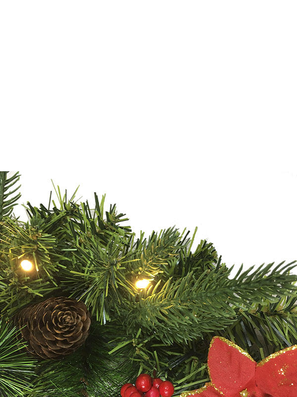 PVC PE Pine Needle Series-38CM corona navideña más decoraciones