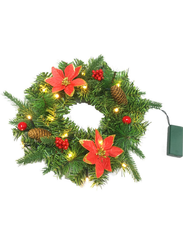 PVC PE Pine Needle Series-28CM Guirnalda navideña más decoraciones