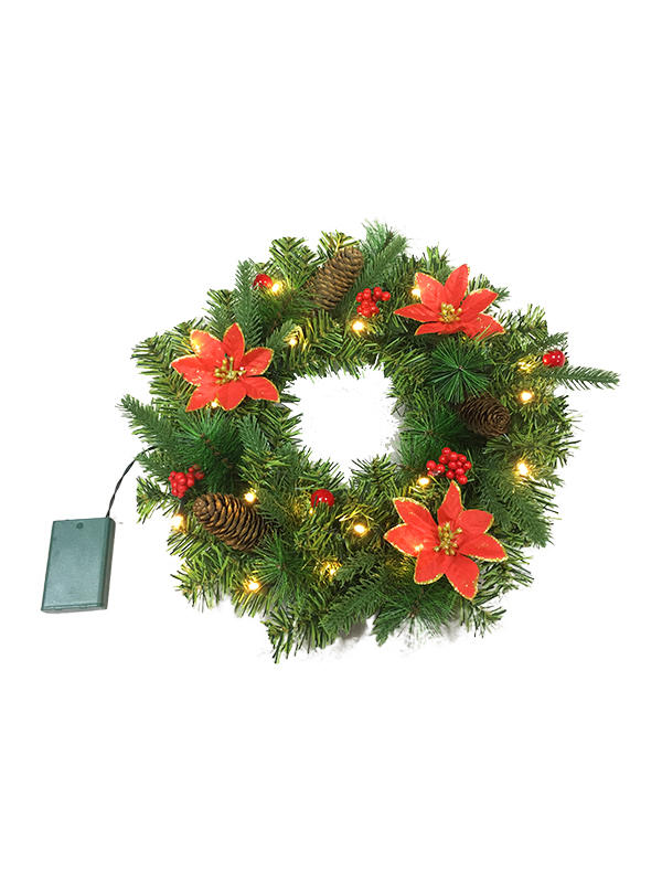 PVC PE Pine Needle Series-38CM corona navideña más decoraciones