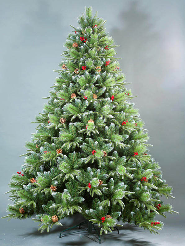 210cm PE, aguja de pino, árbol de Navidad mixto PVC con adornos