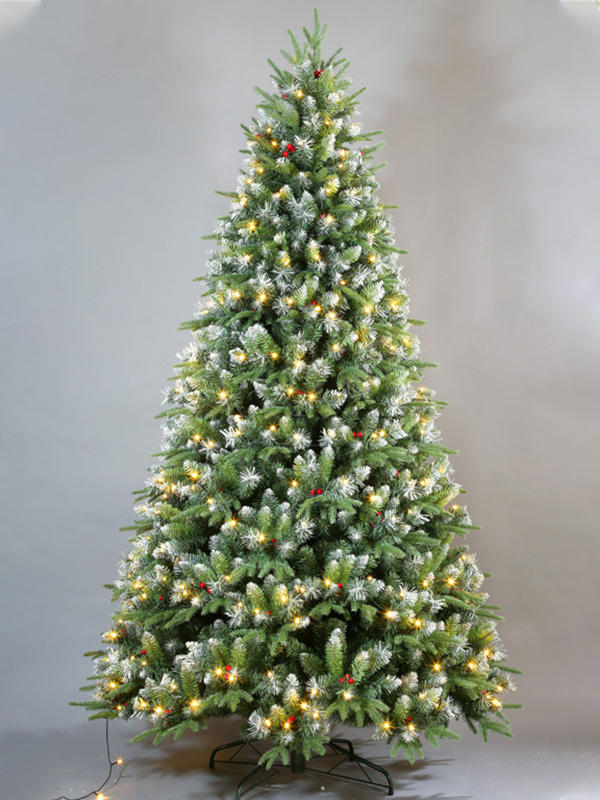 210cm Pre Lit PE, árbol de Navidad mixto PVC con frutos rojos
